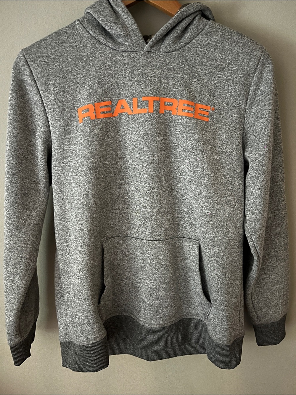 Realtree Gray Pullover Hoodie with Orange Logo
